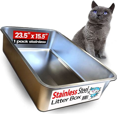 metal litter box|best stainless steel cat box.